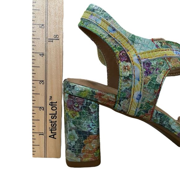 L'Artististe Floral Sandals Boho Spring Step 9.5 10 Block Heel Voguesh - Picture 14 of 15
